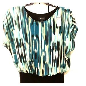 Ab studio short sleeved printed top